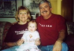 Mira and her Aggie grandparents
